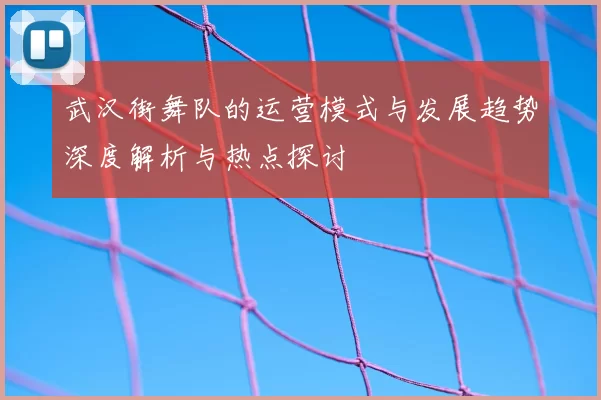 武汉街舞队的运营模式与发展趋势深度解析与热点探讨